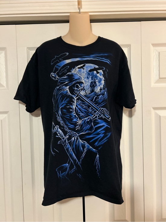 Fruit of the Loom Other - 90s Black Graphic Reaper T-Shirt